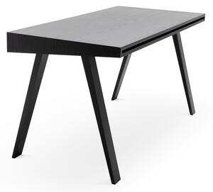 Czarne biurko z nogami z drewna jesionowego EMKO 4.9, 140x70 cm