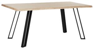 Nowoczesny stół do jadalni jasne drewno metalowe czarne nogi 180 x 90 cm Graham Beliani