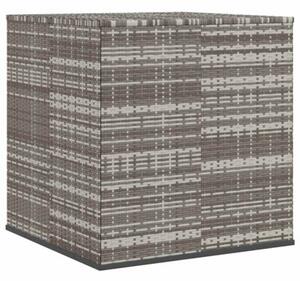 Skrzynia na poduszki ogrodowe, rattan pe, 100x97,5x104cm, szara