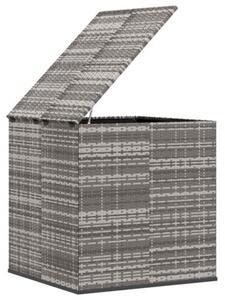 Skrzynia na poduszki ogrodowe, rattan pe, 100x97,5x104cm, szara