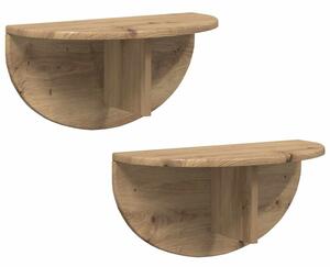 Nowoczesna półka ścienna w kolorze dąb rzemieślniczy - minimalistyczny design do salonu, sypialni i biura