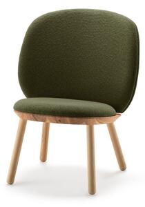Zielony wełniany fotel EMKO Naïve