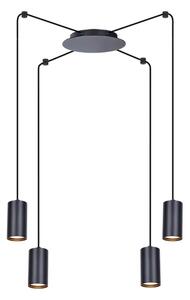 Czarna industrialna lampa wisząca pająk M2-L64