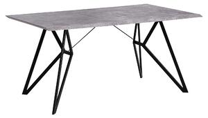 Stół do jadalni szary efekt betonu MDF metalowe czarne nóżki 160 x 90 4 osoby Buscot Beliani