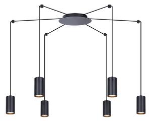 Czarna loftowa lampa wisząca pająk - S782 P1-M27