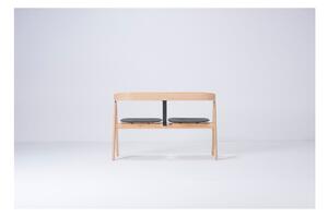 Ławka z drewna dębowego z szarym siedziskiem Gazzda Ava