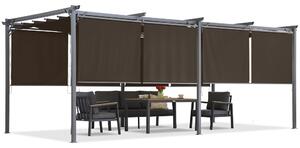 Brązowa pergola tarasowa z roletami La Palma 3x6 Garden Point