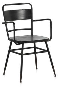 Czarny metalowy fotel Geese Industrial Style Derro