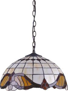 Szklana lampa wisząca z witrażowym kloszem - S998 G9-C79