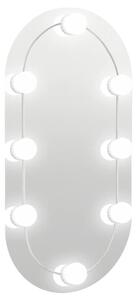 Lustro z lampami LED, 60x30 cm, szklane, owalne