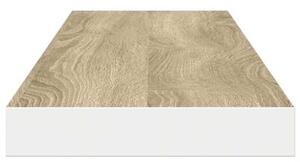 Półki ścienne, 4 szt., dębowo-białe, 120 x 23,5 x 3,8 cm, mdf