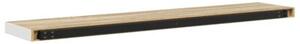 Półki ścienne, 4 szt., dębowo-białe, 120 x 23,5 x 3,8 cm, mdf
