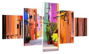 Obraz - Kolorowy dom w Burano, Wenecja (125x70 cm)