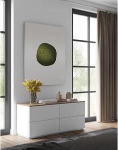 Biała komoda z blatem w dekorze dębowym i szufladami TemaHome Join, 120x54 cm
