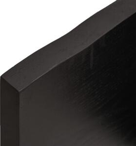 Półka, ciemnobrązowa, 60x10x4 cm, wykończone lite drewno dębowe