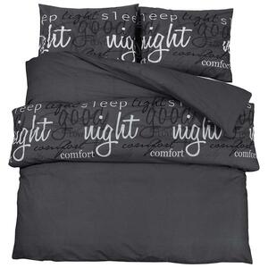 Zestaw pościeli, czarny, 200x220 cm, bawełna