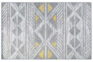 Prostokątny dywan z geometrycznym wzorem w romby 140 x 200 cm szaro-żółty Kargi Beliani