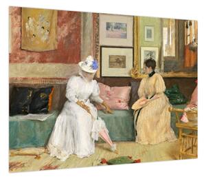 Obraz - William Merritt Chase, A Friendly Call, reprodukcje (70x50 cm)