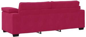 Sofa 3-osobowa, kolorze czerwonego wina, 220x77x82 cm, aksamit