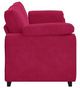 Sofa 3-osobowa, kolorze czerwonego wina, 220x77x82 cm, aksamit