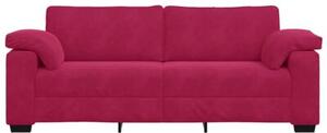 Sofa 3-osobowa, kolorze czerwonego wina, 220x77x82 cm, aksamit