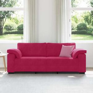 Sofa 3-osobowa, kolorze czerwonego wina, 220x77x82 cm, aksamit