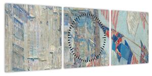 Obraz - Childe Hassam, Allies day, reprodukcje (z zegarem) (90x30 cm)