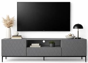 Szafka rtv grafit mat + czarna rama G0-S64
