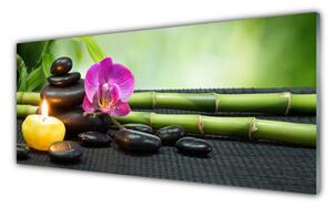 Obraz Szklany Bambus Kwiat Zen Spa