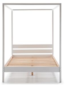 Białe drewniane łóżko Marckeric Dossel, 140x190 cm
