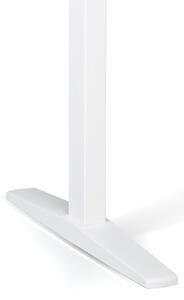 Stół z regulacją wysokości, elektryczny, 675-1325 mm, narożnik lewy, blat 1800x1200 mm, podstawa biała, buk