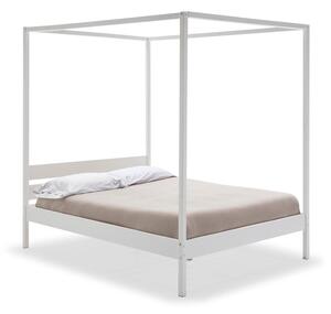 Białe drewniane łóżko Marckeric Dossel, 160x200 cm