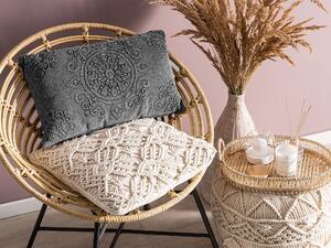 Dekoracyjna poduszka z wypełnieniem 30 x 50 cm bawełniana ciemnoszara Veloor Beliani