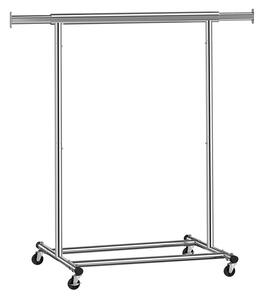 Stojak na ubrania INEZ na kółkach, maks. 90 kg, 83,5x45x160cm, srebrna Jurhan