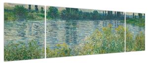 Obraz - Claude Monet, Banks of the Seine, reprodukcje (170x50 cm)