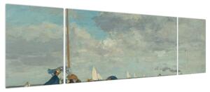 Obraz - Eugène Boudin, Beach at Trouville, reprodukcje (170x50 cm)