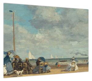 Obraz - Eugène Boudin, Beach at Trouville, reprodukcje (70x50 cm)