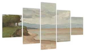 Obraz - Jean-Baptiste-Camille Corot, Beach Near Etretat, reprodukcje (125x70 cm)