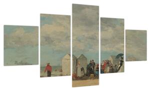 Obraz - Eugène Boudin, Beach Scene, reprodukcje (125x70 cm)