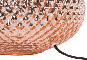 Lampa stołowa dekoracyjna miedziana szklana podstawa klosz w stylu glamour Madon Beliani