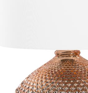 Lampa stołowa dekoracyjna miedziana szklana podstawa klosz w stylu glamour Madon Beliani