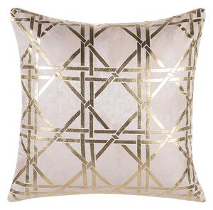 Poduszka dekoracyjna glamour geometryczny złoty wzór 45x45 cm Cassia różowa Beliani