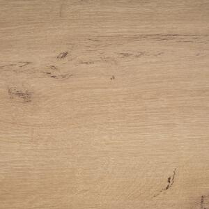 Nowoczesny stolik kawowy jasne drewno czarna metalowa rama 100 x 60 cm Delano Beliani