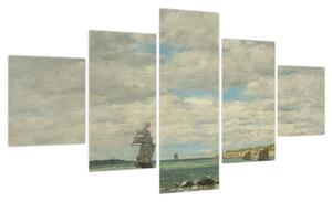 Obraz - Eugène Boudin, Coast of Brittany, reprodukcje (125x70 cm)