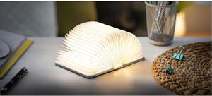 Szara lampka stołowa LED w kształcie książki Gingko Booklight