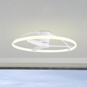 Mantra Iluminación Inteligentny wentylator sufitowy LED Nepal, biały, DC, cichy możliwość ściemniania, biały / opal, salon / jadalnia, metal, nowoczesny