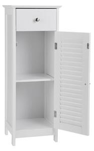 Biała szafka łazienkowa z szufladą i drzwiczkami Songmics, wys. 89 cm
