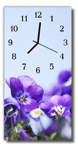 Zegar Szklany Pionowy Kwiaty Kwiaty purpurowy