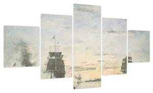 Obraz - Eugène Boudin, Entrance to the Harbor, Le Havre, reprodukcje (125x70 cm)