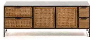 Czarno-brązowa szafka pod TV Kave Home Kyoko, 150x55 cm